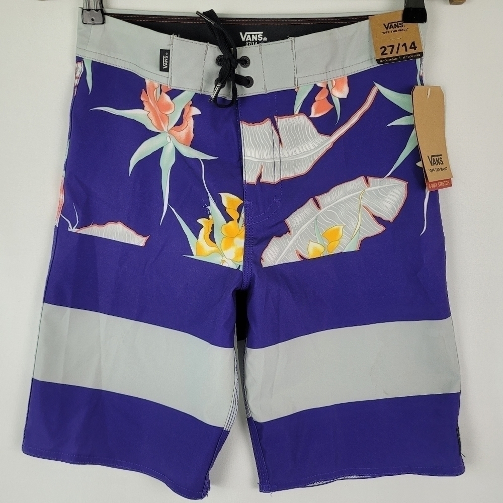 NWT Boy's Youth Vans 18" Outseam 4 Way Stretch Board Shorts Swim 27/14 MSRP $45